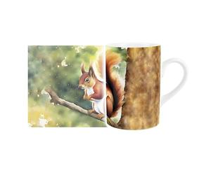 Purely Home Red Squirrel British Wildlife Mug - Countryside Animals/Birds Artwork - Tea Coffee Hot Drinks Ceramic Mug Gift/Present