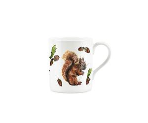 Purely Home Red Squirrel Watercolour Painted Mug by Rhiannon Chauncey - Small Fine Bone China White Mug Coffee/Tea Present Gift
