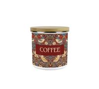 Purely Home Red Strawberry Thief Coffee Storage Canister - Morris Inspired Tapestry Artwork Homeware Gift - Medium Enamel Kitchen Container