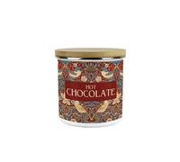 Purely Home Red Strawberry Thief Hot Chocolate Storage Canister - Morris Inspired Tapestry Artwork Gift - Medium Enamel Kitchen Container