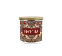 Purely Home Red Strawberry Thief Matcha Canister - White Metal/Enamel Medium 600ml Kitchen Storage Container Gift