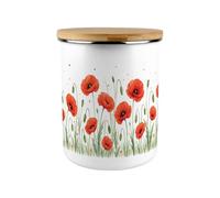Purely Home Red Summer Poppies Canister - Extra Large Food Kitchen Storage Container - Poppy Patterned Floral Homewares Gifts