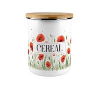 Purely Home Red Summer Poppies Cereal Canister - Extra Large Food Kitchen Storage Container - Poppy Patterned Floral Homewares Gifts