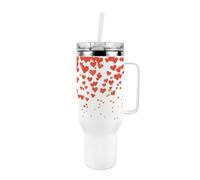 Purely Home Red Valentine's Hearts - 40Oz Stainless Steel Xl Travel Cup With Straw And Lid