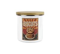 Purely Home Retro 1950s Style Small Biscuits Storage Canister - 1.2L Enamel Snacks/Food Storage Container