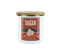 Purely Home Retro 1950S Style Sugar Canister - White Metal Enamel Kitchen Food Storage Container