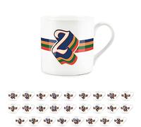 Purely Home Retro Alphabet Letter Z Mug - Bone China White Coffee Tea Present Personalised Initial Gift