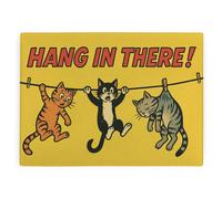 Purely Home Retro Cats Large Smooth Glass Worktop Saver - Kitchen Chopping Board