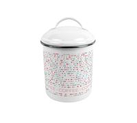 Purely Home Retro Dots Coffee Canister - Medium Metal Kitchen Storage Tin with Handle
