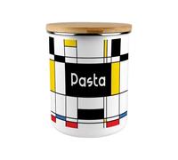 Purely Home Retro Pasta Canister - Art Deco 2.7L Extra-Large Enamel Kitchen Storage Tin Cooking Gifts