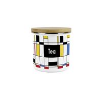 Purely Home Retro Tea Canister - Art Deco Enamel 600ml Hot Drinks/Food Kitchen Storage Container Gift