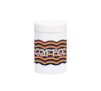 Purely Home Retro Waves Coffee Canister - Colourful Rainbow Stripes Home Gifts - White Screw Top Lid Kitchen Storage Container 750Ml Gift