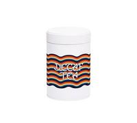 Purely Home Retro Waves Decaf Tea Canister - Colourful Rainbow Stripes Home Gifts - White Screw Top Lid Kitchen Storage Container 750Ml Gift