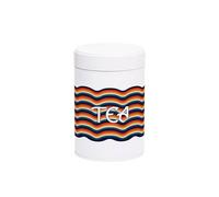 Purely Home Retro Waves Tea Canister - Colourful Rainbow Stripes Home Gifts - White Screw Top Lid Kitchen Storage Container 750Ml Gift