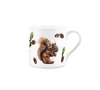 Purely Home Rhiannon Chauncey Red Squirrel Watercolour Painted Design Mug - Fine Bone China White Mug Coffee/Tea Present Gift for Animal Lovers