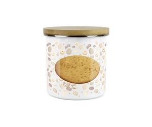 Purely Home Rich Tea Biscuit Storage Canister - Novelty Cookie Jar Enamel Kitchen Storage Tin - Food Gifts