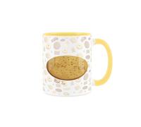 Purely Home Rich Tea Ceramic Mug - Novelty British Biscuits/Cookie Print - Tea Coffee Gift/Present Yellow Mug