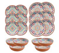 Purely Home Rio Corte - Outdoor/Camping/BBQ Dinnerware Plastic/Melamine Sets (18)