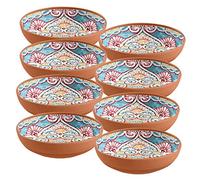 Purely Home Rio Corte - Outdoor/Camping/BBQ - Melamine Pasta & Cereal Bowls - Low Bowls Sets (8)