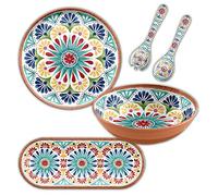 Purely Home Rio Medallion - 4 Piece - Outdoor/Garden/Picnic/BBQ - Plastic/Melamine Entertaining/Dining Serving Set