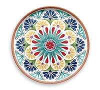 Purely Home Rio Medallion Outdoor/BBQ/Dinner Party-Melamine Round Serving Tray- x1
