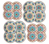 Purely Home Rio Medallion - Outdoor/Camping/Picnic - Melamine/Plastic Dinner & Side Plate Set (Rio Medallion, 16)