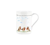 Purely Home Robins Appear When Love Ones are Near Quote Text - Fine Bone China Style White - Sympathies/Loss Robin Bird Mug Coffee/Tea Present Gift