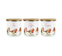 Purely Home - Robins - Tea, Coffee & Sugar Canisters - Kitchen Storage Jars (Large)