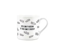 Purely Home Rockin Crocin Mug - Novelty Bone China White Crocs Mug - Coffee/Tea Present Gift