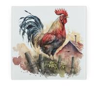 Purely Home Rooster Large Square Worktop Protector - Smooth Glass Chopping Board