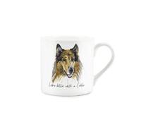 Purely Home Rough Collie Mug - Lifes Better With A Collie Bone China White Mug - Tea/coffee Gift For Dog Lovers