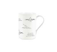 Purely Home Rowing Boat Mug - Rowers Outline Watersports Silhouettes Gift/Present - Bone China Tea/Coffee Mug