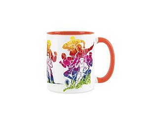 Purely Home Rugby Themed Abstract Paint Effect - Orange Mug Coffee/Tea Gift for Sports Lovers