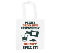 Purely Home Rum Gift Tote Bag - Novelty Reusable Shopping Bag Alcohol Presents - Drink Rum Responsibly