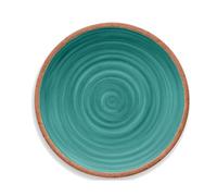 Purely Home Rustic Swirl Turquoise Melamine Dinner Plates - Set Of 2