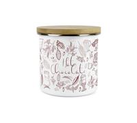 Purely Home Rustic Vintage Style Hot Chocolate Canister - White Metal Enamel Kitchen Food Storage Container