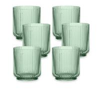 Purely Home Sage Green Acrylic Plastic 15Oz Ribbed Drinking Tumbler - Set Of 6
