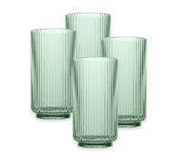 Purely Home Sage Green Acrylic Plastic 22Oz Ribbed Jumbo Highball Drinking Cups - Set Of 4