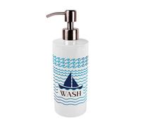 Purely Home Sailing Boats Stainless Steel Soap Dispenser - Pump Action Refillable Bathroom & Kitchen Décor