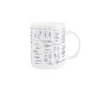 Purely Home Sailing Knots Mug - Blue & White Scouting/Camping & Fishing Gift - Tea/Coffee Bone China Cup Present