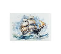 Purely Home Sailing Ship Smooth Glass Worktop Saver - Small Chopping Board