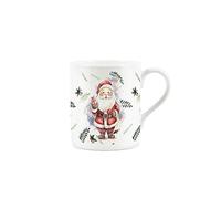 Purely Home Santa Mug - Xmas Festive Father Christmas Novelty Mug Gift - Small Bone China White Mug Coffee/Tea Present