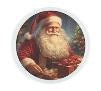 Purely Home Santas Christmas Workshop Round Glass Worktop Saver Chopping Board