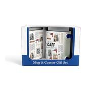Purely Home Scaffolder Mug & Coaster Gift Set - Scaffolding Novelty Trades Gift Ceramic Cup and Cork Coaster Set - Tea/Coffee Present