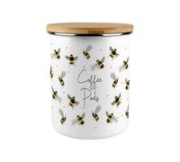 Purely Home Scattered Bees Coffee Pods Canister - Bumblebee Large Enamel Kitchen Storage Container/gifts For Coffee Lovers