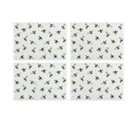 Purely Home Scattered Bees Glass Placemats - Set Of 4