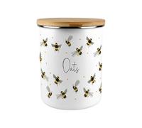 Purely Home Scattered Bees Oats Canister - Bumblebee Large Enamel Kitchen Food Storage Container/Gifts for Bee Lovers