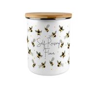 Purely Home Scattered Bees Self-Raising Flour Canister - Bumblebee Large Enamel Kitchen & Home Baking Storage Container/gifts For Bee Lovers