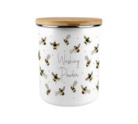 Purely Home Scattered Bees Washing Powder Canister - Bumblebee Large Enamel Kitchen & Laundry Storage Container/Gifts for Bee Lovers