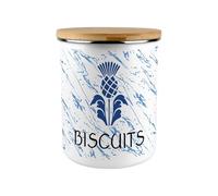 Purely Home Scottish Thistle Biscuit Tin - Gaelic 2.7L Extra-Large Enamel Kitchen Storage Canister Cookie Jar Scotland Gifts